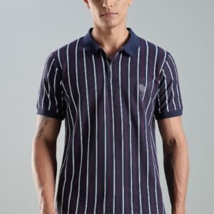 PR42 ||Navy Stripes|| 100% Cotton T-Shirt
