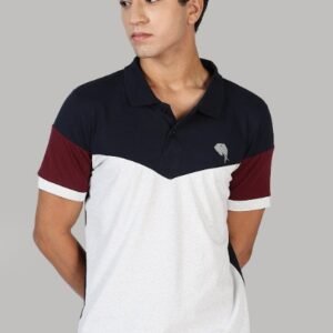 PR3 SS 005|| Navy Maroon || 100% Cotton T-Shirt