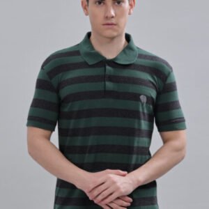 PR37||Green& Grey Stripes|| 100% Cotton T-Shirt
