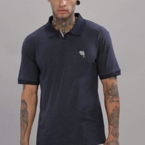 PR35||Navy Melange|| 100% Cotton T-Shirt